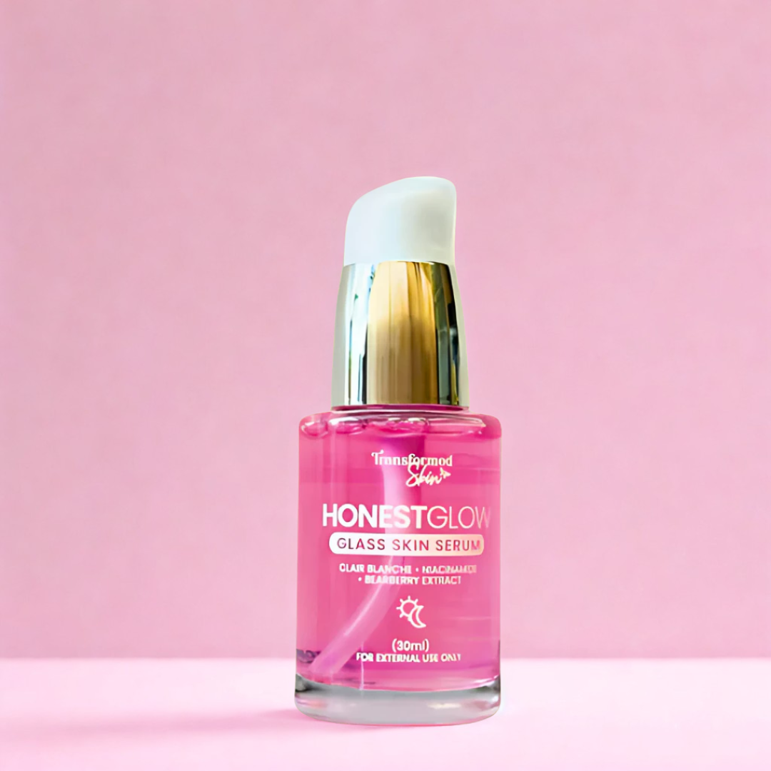 Transformed Skin, Honest Glow Pink Glass Skin Serum 30ml Transformed Skin, Honest Glow Pink Glass Skin Serum 30ml